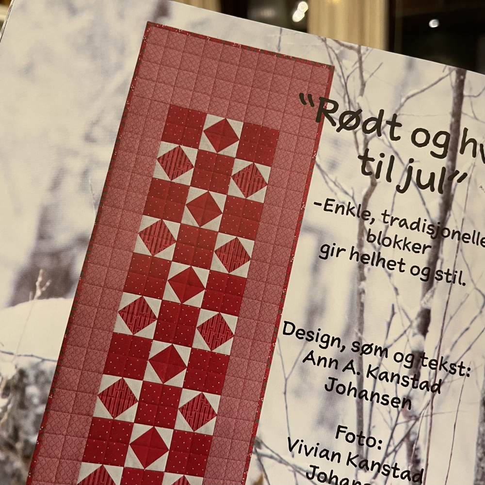 Rødt og hvitt til jul - matrp løper - Lappedilla