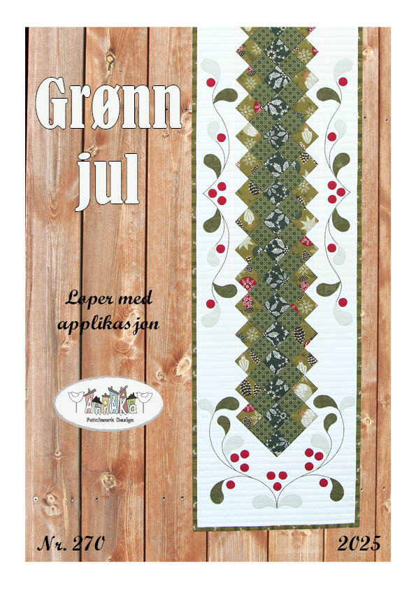 Grønn jul - mønster på løper - Lappedilla